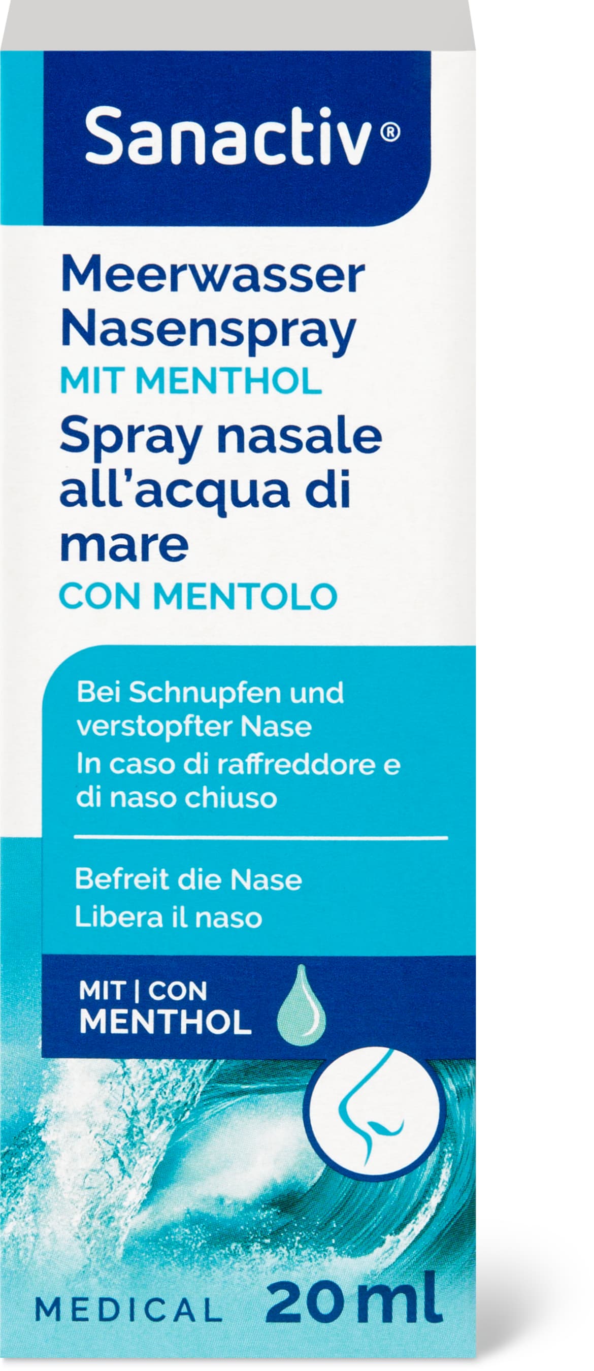 Spray nasal à l'eau de mer au menthol
